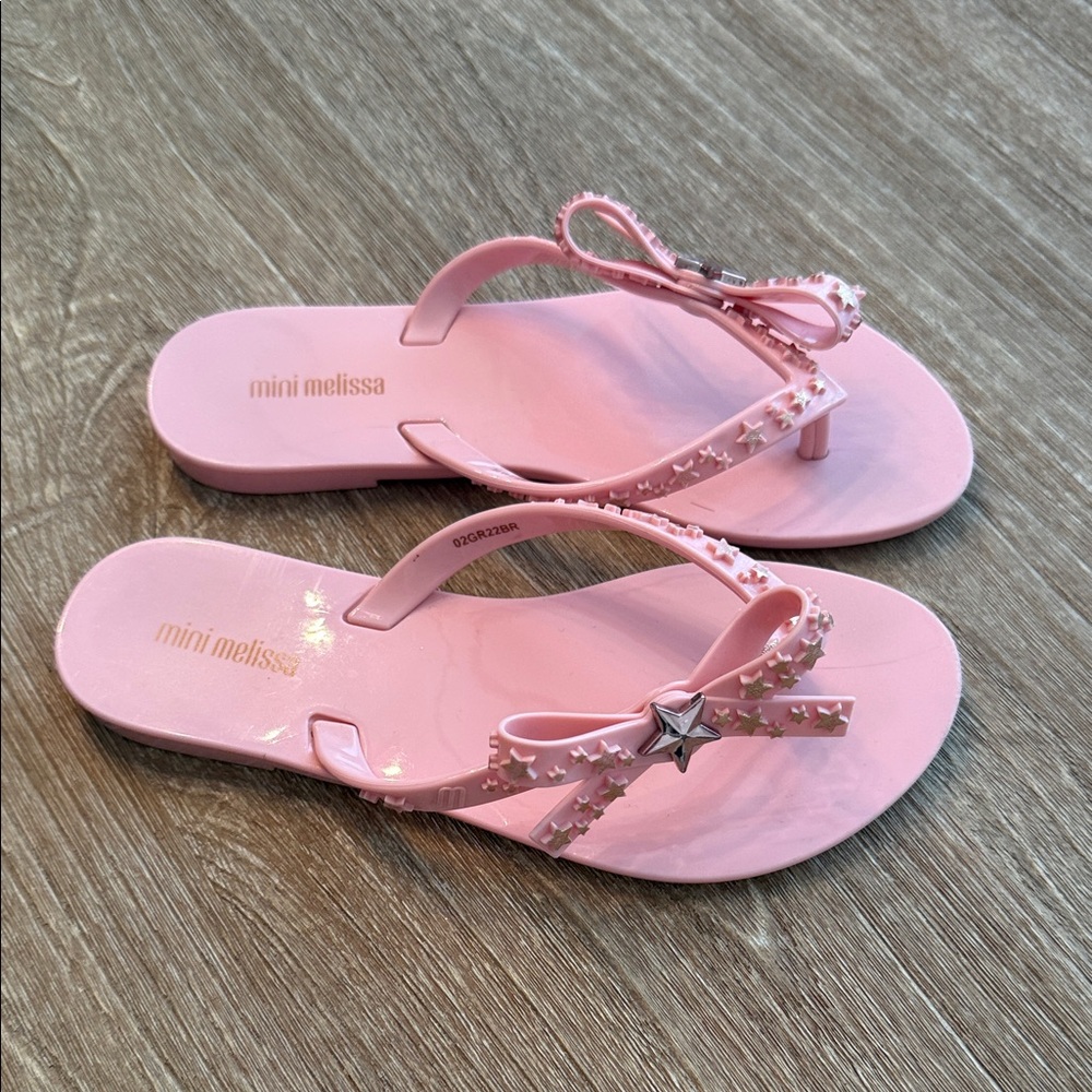 Mini Melissa Light Pink Star Flip Flops